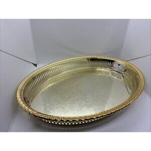 Brass Oval Vanity Tray 12.5 X 17.5”